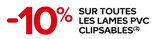 -10% SUR TOUTES LES LAMES PVC CLIPSABLES en promo chez Castorama -10% SUR TOUTES LES LAMES PVC CLIPSABLES dans le catalogue Castorama