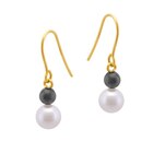 Boucles d'oreilles en or jaune perle de culture et hématite - E.Leclerc Boucles d'oreilles en or jaune perle de culture et hématite à 111,00 € dans le catalogue E.Leclerc