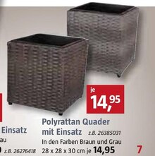 Polyrattan Quader mit Einsatz bei BAUHAUS in Castrop-Rauxel Polyrattan Quader mit Einsatz im Angebot bei BAUHAUS Castrop-Rauxel für 14,95 €