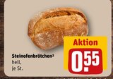 Aktuelles Steinofenbrötchen Angebot bei REWE in Duisburg ab 0,55 €