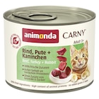 Aktuelles Animonda Cat Dose Carny Adult Rind & Pute & Kaninchen 200 g Angebot bei Zookauf in Hannover ab 1,19 €