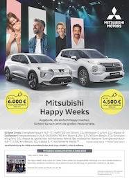 Mitsubishi Prospekt für Heppenheim mit 1 Seite Mitsubishi Prospekt für Heppenheim: "Mitsubishi Happy Weeks", 1 Seite, 16.03.2026 - 12.04.2026