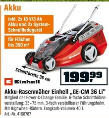 Akku-Rasenmäher Einhell „GE-CM 36 Li“ bei OBI in Recklinghausen Akku-Rasenmäher Einhell „GE-CM 36 Li“ im Angebot bei OBI Recklinghausen für 199,99 €