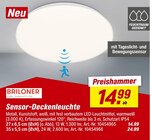Sensor-Deckenleuchte 1.300 lm im Angebot bei toom Baumarkt in Pirna Sensor-Deckenleuchte 1.300 lm Angebote von BRILONER bei toom Baumarkt Pirna für 14,99 €