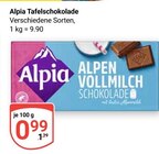 Tafelschokolade im Angebot bei GLOBUS in Trier Tafelschokolade Angebote von Alpia bei GLOBUS Trier für 0,99 €