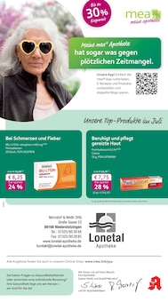 mea - meine apotheke Prospekt der KW 28 "Unsere Juli-Angebote" Aktueller mea - meine apotheke Prospekt "Unsere Juli-Angebote" Seite 1 von 4 Seiten