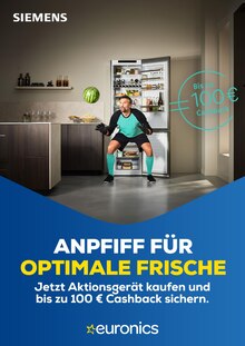Aktueller EURONICS Prospekt (Herzberg (Elster), 1 Seite zum blättern EURONICS Prospekt ANPFIFF FÜR OPTIMALE FRISCHE mit 1 Seite
