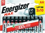 Lot de 2 x 10 Piles Max AA - ENERGIZER en promo chez Intermarché Hyper Versailles à 8,90 €