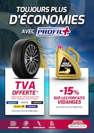 Catalogue Garages & Automobile Profil Plus en cours à Lyon et alentours, TOUJOURS PLUS D'ÉCONOMIES AVEC PROFIL+, 1 page, 31/08/2026 - 03/10/2026