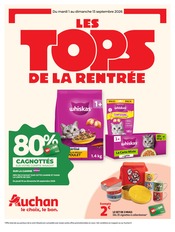 Catalogue Auchan Hypermarché à Biganos cette semaine, valable du 01/09/2026 au 13/09/2026 Prospectus Auchan Hypermarché à Biganos, "LES TOPS DE LA RENTRÉE", 71 pages de promos valables du 01/09/2026 au 13/09/2026