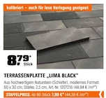 Aktuelles Terrassenplatte "Lima Black" Angebot bei OBI in Krefeld ab 7,99 €