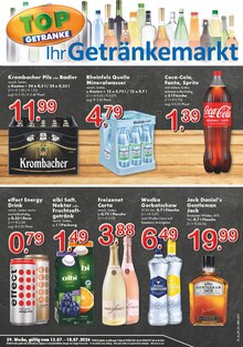 Wodka im TOP Getränke Prospekt "Aktuelle Angebote" mit 4 Seiten (Krefeld)