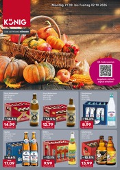 Getränke König Supermarkt Prospekt der aktuellen Woche mit 4 Seiten, gültig von 21.09.2026 bis 02.10.2026, in Unterschneidheim und Umgebung Aktueller Getränke König Supermarkt Prospekt in Unterschneidheim und Umgebung, "DIE GETRÄNKEKÖNNER" mit 4 Seiten, 21.09.2026 - 02.10.2026