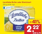 Butter oder Streichzart Angebote von Landliebe bei Netto Marken-Discount Leonberg für 2,22 €