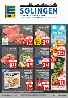 EDEKA Prospekt der Woche "Aktuelle Angebote" Seite 1, 07.07.2025 bis 12.07.2025 für Solingen Aktueller EDEKA Prospekt "Aktuelle Angebote" Seite 1 von 24 Seiten für Solingen