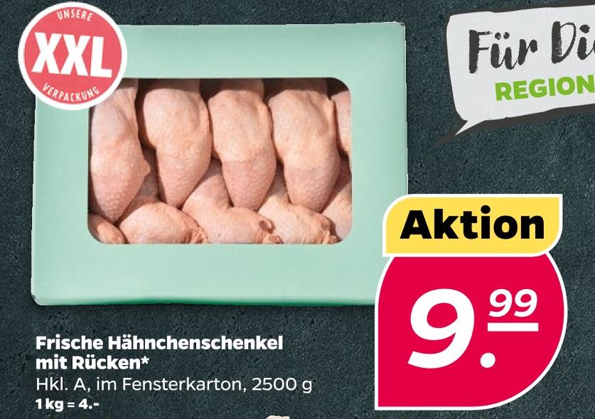 Frische Hähnchenschenkel mit Rücken
