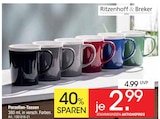 Porzellan-Tassen im Angebot bei Zurbrüggen in Herten Porzellan-Tassen Angebote von Ritzenhoff & Breker bei Zurbrüggen Herten für 2,99 €