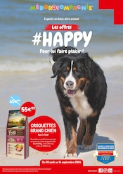 Catalogue Jardineries & Animaleries Médor et Compagnie en cours à Ramonville-Saint-Agne et alentours, "Les offres #HAPPY Pour lui faire plaisir !", 8 pages, 28/08/2024 - 14/09/2024