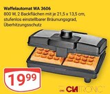 Waffelautomat WA 3606 im Angebot bei GLOBUS in Krefeld Waffelautomat WA 3606 Angebote von Clatronic bei GLOBUS Krefeld für 19,99 €