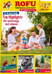 Aktueller Rofu Kinderland Spielzeug & Baby Prospekt in Burgheim und Umgebung, "Top Highlights für unterwegs und zuhause" mit 13 Seiten, 29.04.2024 - 05.05.2024