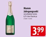 Jahrgangssekt Angebote von Mumm bei famila Nordost Neustadt für 3,99 €