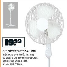 Standventilator 40 cm bei OBI in Meerbusch Standventilator 40 cm im Angebot bei OBI Meerbusch für 19,99 €