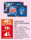 Lessive Capsules Tout en 1 Active Clean X38(b) - Skip en promo chez Netto Lessive Capsules Tout en 1 Active Clean X38(b) - Skip dans le catalogue Netto