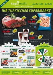 Hepsi Markt Supermarkt Prospekt der aktuellen Woche mit 12 Seiten, gültig von 14.09.2026 bis 19.09.2026, in Witten und Umgebung Aktueller Hepsi Markt Supermarkt Prospekt in Witten und Umgebung, "IHR TÜRKISCHER SUPERMARKT" mit 12 Seiten, 14.09.2026 - 19.09.2026