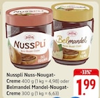 Nusspli Nuss-Nougat-Creme oder Belmandel Mandel-Nougat-Creme Angebote von Zentis bei EDEKA Darmstadt für 1,99 €