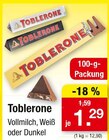 Vollmilch, Weiß oder Dunkel Angebote von Toblerone bei Zimmermann Wolfsburg für 1,29 €