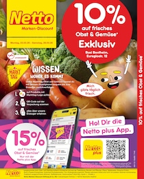 Netto Marken-Discount Prospekt für Bad Bentheim mit 2 Seiten Der aktuelle Netto Marken-Discount Prospekt "10% auf Obst & Gemüse" mit Seiten (Bad Bentheim)