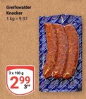 Aktuelles Greifswalder Knacker Angebot bei GLOBUS in Rostock ab 2,99 €