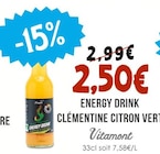 Energy Drink Clémentine Citron Vert - Vitamont dans le catalogue Naturalia