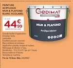 Promo Peinture acrylique mur & plafond blanc ecolabel à 44,99 € dans le catalogue Gedimat à Costaros