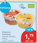 Hummus von Alnatura für 1,79 € bei budni im Angebot Hummus von Alnatura im aktuellen budni Prospekt