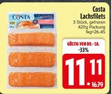 Lachsfilets im EDEKA Prospekt Lachsfilets von Costa im aktuellen EDEKA Prospekt für 11,11 €