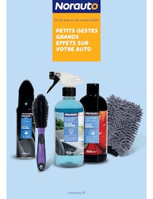 Prospectus Norauto à Blaye, "Petits gestes, grands effets sur votre auto", 1 page de promos valables du 21/08/2024 au 01/10/2024