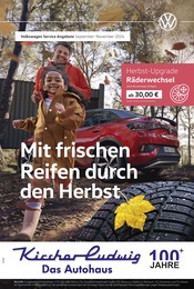 Aktueller Volkswagen Werkstatt & Auto Prospekt in Hofbieber und Umgebung, "Mit frischen Reifen durch den Herbst" mit 1 Seite, 01.09.2024 - 30.11.2024