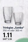 Trinkglas "Samba" 350 ml im Angebot bei EDEKA in Stade Trinkglas "Samba" 350 ml Angebote bei EDEKA Stade für 1,11 €