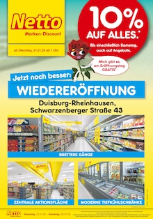 Netto Marken-Discount Prospekt "Wiedereröffnung - 10% AUF ALLES." mit  Seiten (Duisburg)