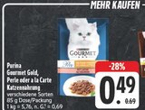 Gourmet Gold, Perle oder a la Carte Katzennahrung Angebote von Purina bei E center Chemnitz für 0,49 €