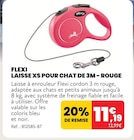 LAISSE XS POUR CHAT DE 3M - ROUGE - FLEXI à 11,19 € dans le catalogue Animalis
