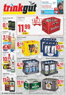 Monster Energy im aktuellen Trinkgut Prospekt (Essen) Monster Energy im Trinkgut Prospekt "Aktuelle Angebote" mit 6 Seiten (Essen)