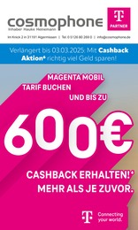 cosmophone Prospekt für Elze mit 8 Seiten cosmophone Prospekt für Elze: "Verlängert bis zum 03.03.2025: Mit Cashback Aktion richtig viel Geld sparen!", 8 Seiten, 02.01.2025 - 31.01.2025