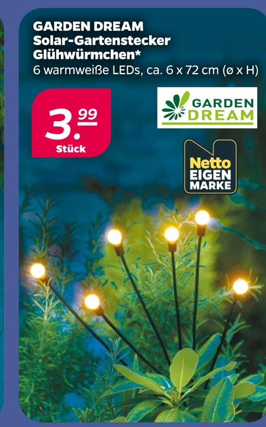 Solar-Gartenstecker Glühwürmchen