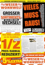 Weser Wohnwelt Prospekt für Höxter mit 2 Seiten Weser Wohnwelt Prospekt für Höxter: "GROSSER SORTIMENTSWECHSEL!", 2 Seiten, 06.09.2025 - 20.09.2025