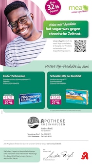 Aktueller mea - meine apotheke Prospekt (Rheinhausen, 4 Seiten zum blättern mea - meine apotheke Prospekt Unsere Juni-Angebote mit 4 Seiten