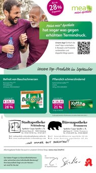mea - meine apotheke Prospekt der Woche "Unsere September-Angebote" Seite 1, 01.09.2025 bis 30.09.2025 für Schömberg Aktueller mea - meine apotheke Prospekt "Unsere September-Angebote" Seite 1 von 4 Seiten für Schömberg