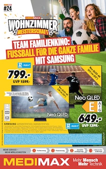 MEDIMAX Prospekt TEAM FAMILIENKINO: FUSSBALL FÜR DIE GANZE FAMILIE MIT SAMSUNG mit 16 Seiten