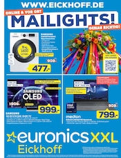 EURONICS Elektromarkt Prospekt der aktuellen Woche mit 8 Seiten, gültig von 03.05.2025 bis 09.05.2025, in Arnsberg und Umgebung Aktueller EURONICS Elektromarkt Prospekt in Arnsberg und Umgebung, "MAILIGHTS!" mit 8 Seiten, 03.05.2025 - 09.05.2025